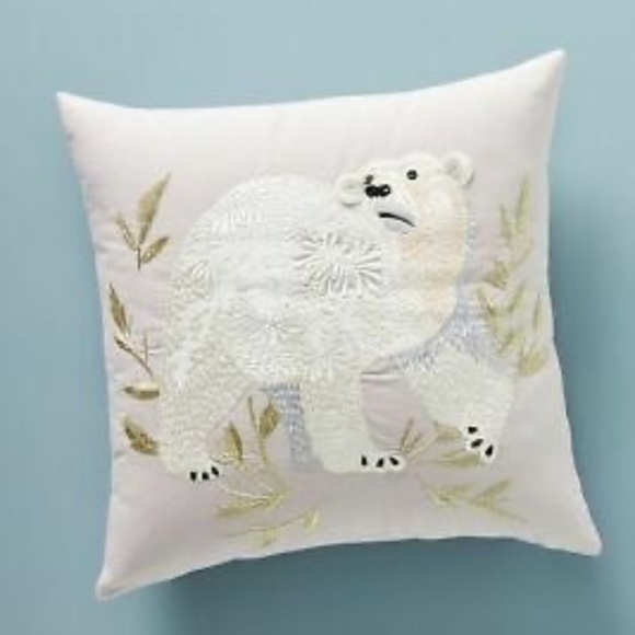 Karen Nicol Embroidered Wintertime Pillow - Picture 1 of 1